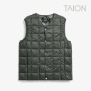 ・TAION|Basic V-Neck Button Inner Down Vest/ タイオン/ベーシック ブイネック ボタン インナー ダウン ベスト/ダー...