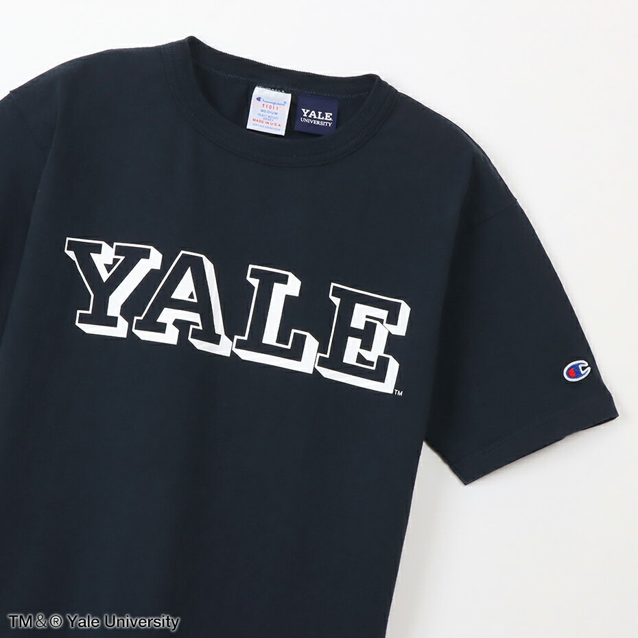 ＊CHAMPION｜T1011 SS T-Shirt Yale University/ チャンピオン/ショートスリーブ Tシャツ イェール/ネイビーxホワイト # 2