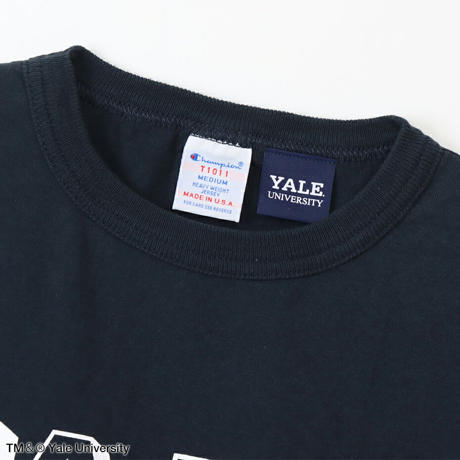 ＊CHAMPION｜T1011 SS T-Shirt Yale University/ チャンピオン/ショートスリーブ Tシャツ イェール/ネイビーxホワイト # 3