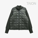 ・TAION|Hi Neck Knit Sleeve Down JacketxBack Knit/ タイオン/ハイ ネック ニット スリーブ ダウン ジャケット xバック ニット/ダークチャコール #