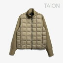 ・TAION|Hi Neck Knit Sleeve Down JacketxBack Knit/ タイオン/ハイ ネック ニット スリーブ ダウン ジャケット xバック ニット/カーキ #