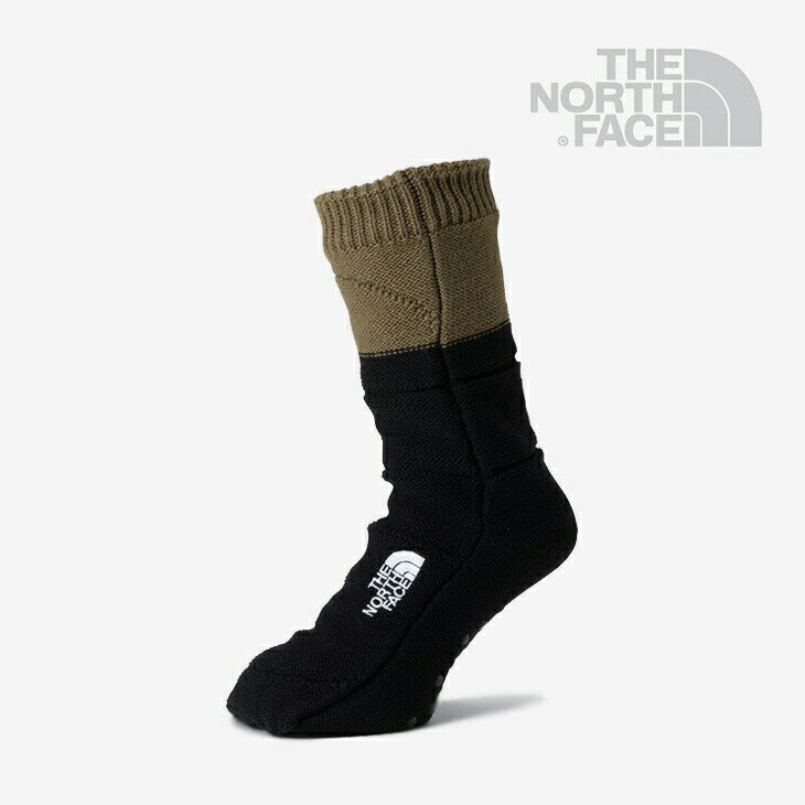 楽天GO ON・THE NORTH FACE｜Nuptse Bootie Socks/ ノース フェイス/ヌプシ ブーティ ルームソックス/ミリタリーオリーブxブラック #