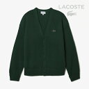 ・LACOSTE|Garter Knit V-Neck Cardigan/ ラコステ/ガーター ニット Vネック カーディガン/グリーン #(4)