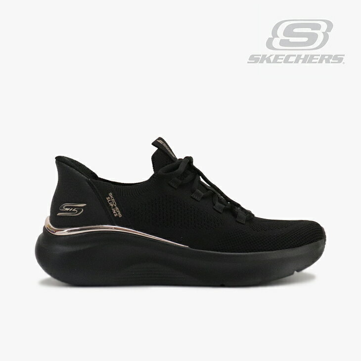 ：SKECHERS｜W Slip-Ins BOBS Sport B Love True Delight/ スケッチャーズ/スリップインズ ボブス スポート ビー ラブ トゥルー デライト/ブラックxブラック #