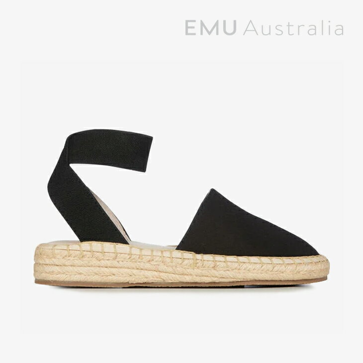 ：EMU｜W Elabana Cotton Sandal/ エミュー/エラバナ コットン エスパドリーユ サンダル ジュート/ブラック #