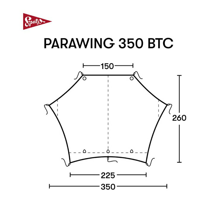 ・SPATZ｜Parawing 350 BTC Tarp/ スパッツ/パラウィング テクニカルコットン エントランス タープ/ブラウンサンド # 2