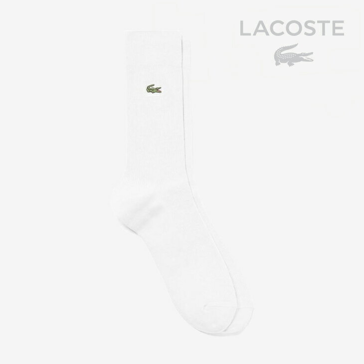 ラコステ 靴下 メンズ ・LACOSTE｜Clock Emblem Plain Short Socks/ ラコステ/クロック エンブレム プレーン ショート ソックス/ホワイト #