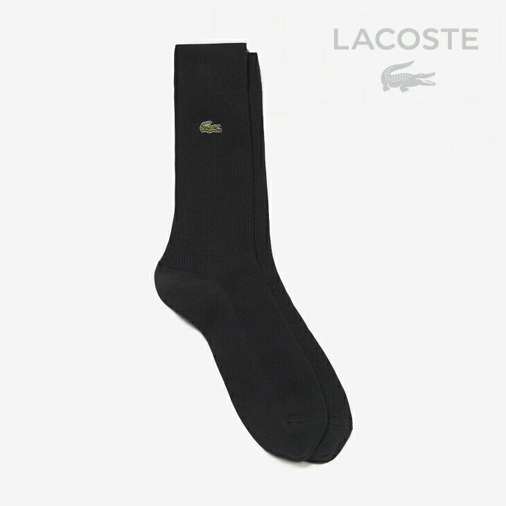 ラコステ 靴下 メンズ ・LACOSTE｜Clock Emblem Plain Short Socks/ ラコステ/クロック エンブレム プレーン ショート ソックス/ブラック #