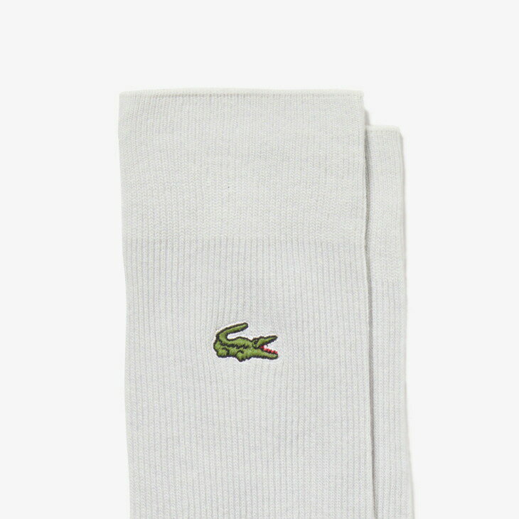 ・LACOSTE｜Clock Emblem Plain Short Socks/ ラコステ/クロック エンブレム プレーン ショート ソックス/グレーxヘザー #