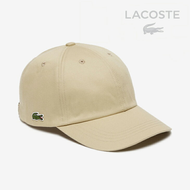 ラコステ ・LACOSTE｜Front Blank 6 Panel Cap/ ラコステ/フロント ブランク シックスパネル キャップ サイドロゴ/ベージュ #