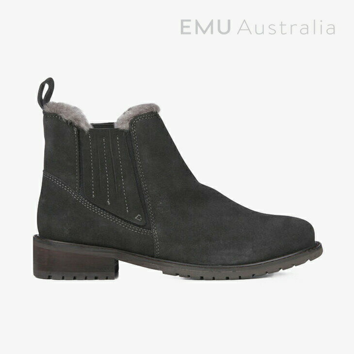 エミュ オーストラリア スノーブーツ レディース ＊EMU｜W Moira Chelsea WP Suede Merino Wool/ エミュー/モイラ チェルシー ウォータープルーフ スウェード メリノ ウール/ダークグレー #