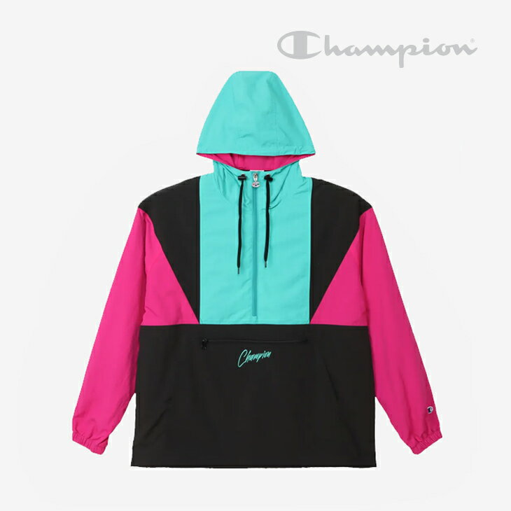 Rakuten - ・CHAMPION｜Hooded Anorak Jacket Action Style/ チャンピオン/フーデット アノラック ジャケット アクション スタイル/ブラック #