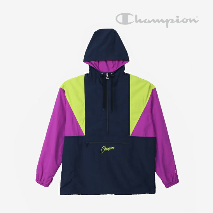 樂天商城 - ・CHAMPION｜Hooded Anorak Jacket Action Style/ チャンピオン/フーデット アノラック ジャケット アクション スタイル/ネイビー #
