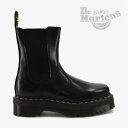 ドクターマーチン サイドゴアブーツ レディース ・DR.MARTENS｜2976 Hi Quad Squared Polished Smooth/ ドクター マーチン/チェルシー ハイ クアッド スクエアード ポリッシュド スムース/ブラック #