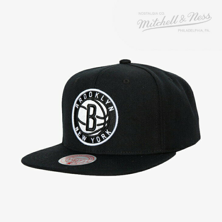 ・MITCHELL&NESS｜Team Ground 2.0 Snapback Nets/ ミッチェルアンドネス/チーム グラウンド スナップバック ネッツ/ブラック #