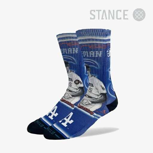 ・STANCE|xMister Cartoon Freeman Crew Socks Dodgers/ スタンス/ミスター カートゥーン フリーマン クルー ソックス ドジャース/ブルー # ・STANCE|xMister Cartoon Freeman Crew Socks Dodgers/ スタンス/ミスター カートゥーン フリーマン クルー ソックス ドジャース/ブルー #