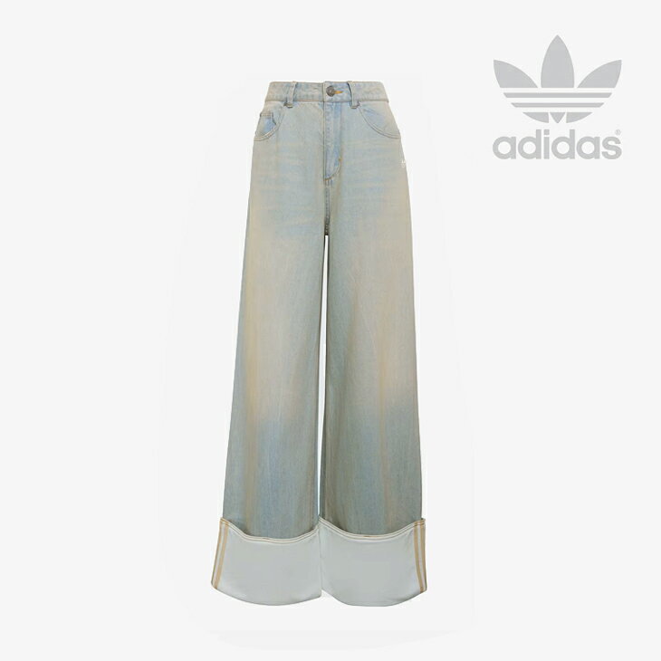 Rakuten - ・ADIDAS Originals｜W Vintage Wide Leg Jeans/ アディダス/ビンテージ ワイド レッグ ジーンズ/ライトデニムxオフホワイト #