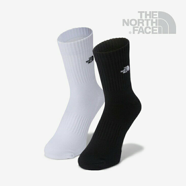 ＊THE NORTH FACE｜TNF Logo 2P Crew/ ノース フェイス/ロゴ クルー/TNFブラックxTNFホワイト #