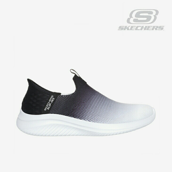 ・SKECHERS｜W Slip-Ins Ultra Flex 3.0 Beauty Blend/ スケッチャーズ/スリップインズ ウルトラ フレックス ビューティ ブレンド ニット/ブラックxホワイト #