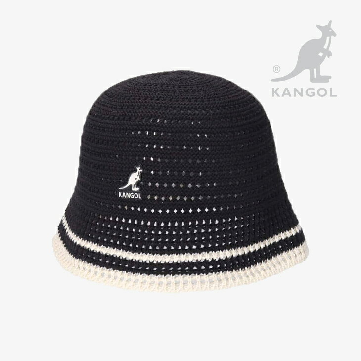 樂天商城 - ・KANGOL｜Crochet Casual Line Knit Hat/ カンゴール/クロシェ カジュアル ライン ニット ハット/ブラック #