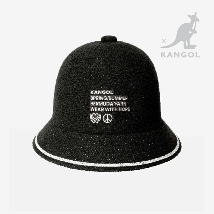 Rakuten - ・KANGOL｜Fine Print Casual Bell Hat/ カンゴール/ファイン プリント カジュアル ベル ハット/ブラック #