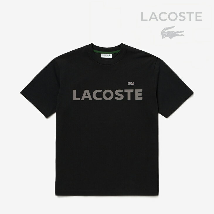 LACOSTE｜Heavyweight Brand Name Logo SS T-shirt/ ラコステ/ヘビーウェイト ブランド ネーム ロゴ ショートスリーブ Tシャツ/ブラック
