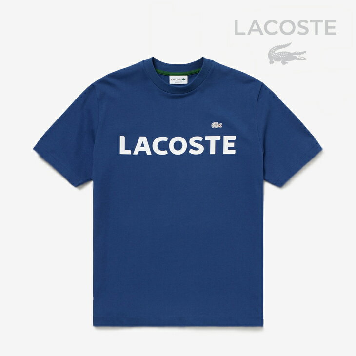 LACOSTE｜Heavyweight Brand Name Logo SS T-shirt/ ラコステ/ヘビーウェイト ブランド ネーム ロゴ ショートスリーブ Tシャツ/ブルー