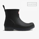 ・HUNTER｜W Play Short Translucent Sole Boot/ ハンター/プレイ ショート トランスルーセント ソール ブーツ/ブラック #