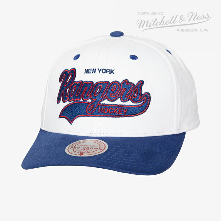 樂天商城 - ：MITCHELL&NESS｜NHL Tail Sweep Pro Snapback Rangers/ ミッチェルアンドネス/テール スイープ プロ スナップバック レンジャーズ/ホワイトxブルー #
