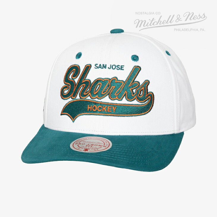 Rakuten - ：MITCHELL&NESS｜NHL Tail Sweep Pro Snapback Sharks/ ミッチェルアンドネス/テール スイープ プロ スナップバック シャークス/ホワイトxティール #