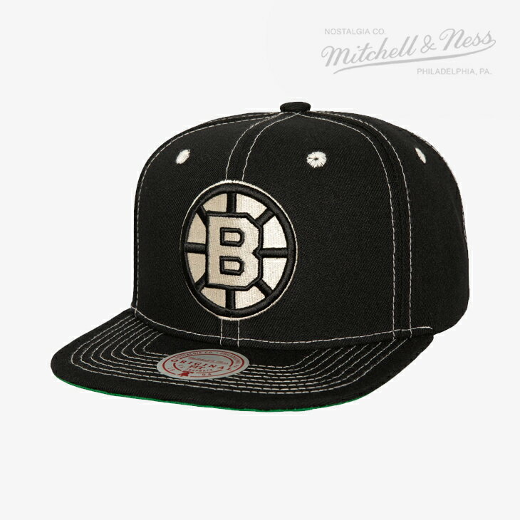 ：MITCHELL&NESS｜NHL Contrast Natural Snapback Vintage Bruins/ ミッチェルアンドネス/コントラスト ナチュラル スナップバック ヴィンテージ ブルーインズ/ブラック #
