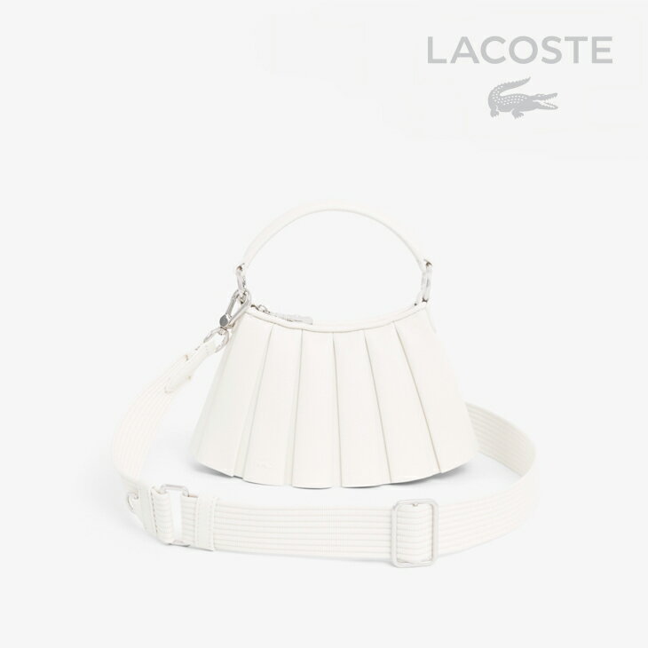 ・LACOSTE｜Lenglen Leather Pleated Tennis Skirt Tote Mini Bag/ ラコステ/ランラン レザー プリーツ テニス スカート トート ミニ バッグ/クリーム #