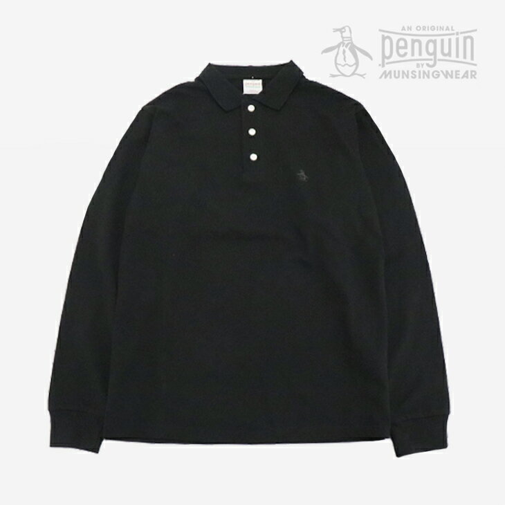 ・ORIGINAL PENGUIN By Munsingwear|Style2700 60s Gusset Set In LS Polo Shirt/ ペンギン バイ マンシングウェア/ガゼット セット イン ロングスリーブ ポロ シャツ/ブラック #