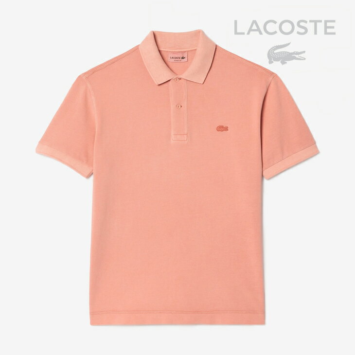 ：LACOSTE｜Mineral Dyed Pique Polo Shirt/ ラコステ/ミネラル ダイ ピケ ポロ シャツ/ピンク #