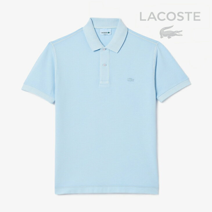 ＊LACOSTE｜Mineral Dyed Pique Polo Shirt/ ラコステ/ミネラル ダイ ピケ ポロ シャツ/ライトブルー #