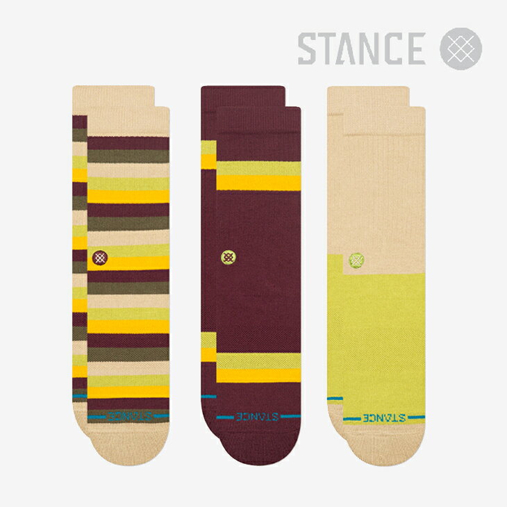 ・STANCE|Upstate Crew 3-Pack Socks Multi Color/ スタンス/アップステート クルー 3パック ソックス 3枚組/グリーン #