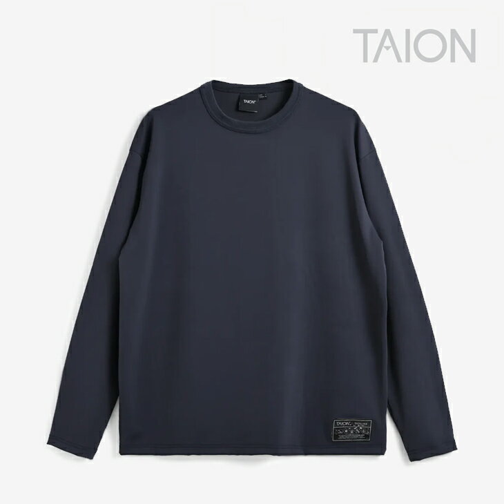 Rakuten - ・TAION｜W Basic Sports UV Dry Rash Guard Long Sleeve T-Shirts Cool-Touch/ タイオン/ベーシック スポーツ UV ドライ ラッシュ ガード ロング スリーブ Tシャツ 接触冷感/ダークネイビー #