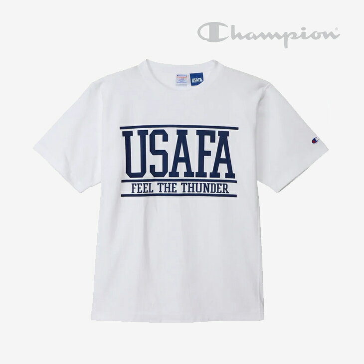 Rakuten - ・CHAMPION｜Reverse Weave SS T-Shirt USAFA Feel The Thunder/ チャンピオン/リバース ウィーブ ショートスリーブ Tシャツ USAFA/ホワイトxネイビー #