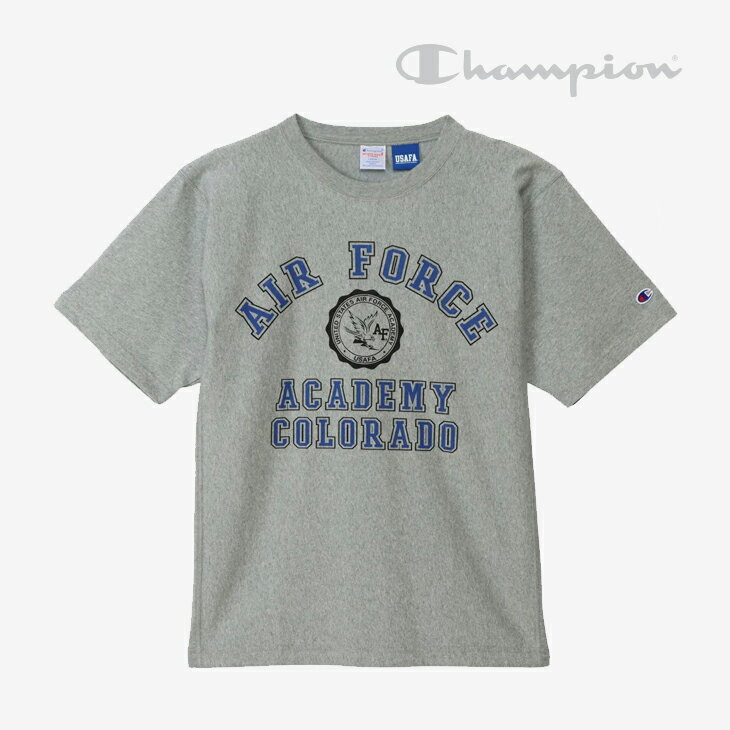 Rakuten - ・CHAMPION｜Reverse Weave SS T-Shirt Air Force Academy Colorado/ チャンピオン/リバース ウィーブ ショートスリーブ Tシャツ USAFA/オックスフォードグレーxブルー #