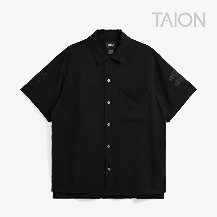 Rakuten - ・TAION｜Non Down Japan Special Half Sleeve Rayon Shirt/ タイオン/ノン ダウン ジャパン スペシャル ハーフ スリーブ レーヨン シャツ/ブラック #