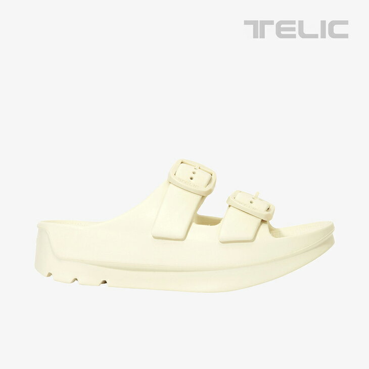 樂天商城 - ・TELIC｜W-Buckle 2 Platform Slide Sandal/ テリック/ダブルバックル 2 プラットフォーム スライド サンダル/アイボリー #