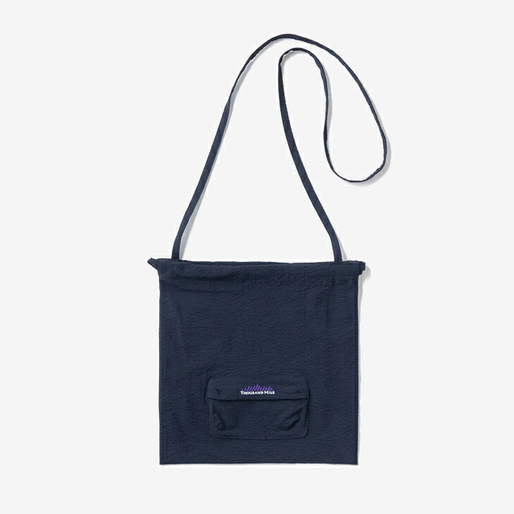 Rakuten - ・THOUSAND MILE｜2Way Mini Shoulder Seersucker Pouch/ サウザンド マイル/2ウェイ ミニ ショルダー/ネイビー #