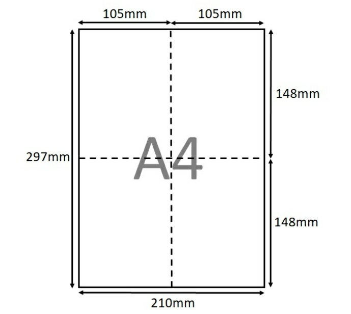 樂天商城 - A4ミシン目入(十字4分割)ハガキ用