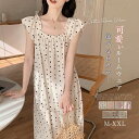 ネグリジェ ルームウェア パジャマ ノースリーブ 綿 ルームワンピース 部屋着 花柄ワンピース レディース ロングワンピース ナイトウェア ホーム ゆったり シ...