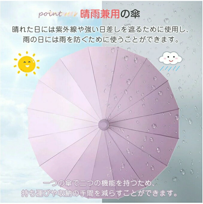 傘 かさ 梅雨対策 超撥水 耐強風 晴雨兼用 シンプル 軽量 風に強い 濡れない 雨傘 長傘 伸縮 便利 機能..