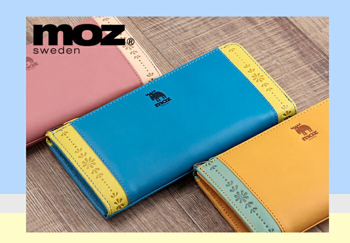 moz（モズ） 長財布 牛革 L字ファスナー 財布 薄い「フラワー」Flower【モズ moz ...