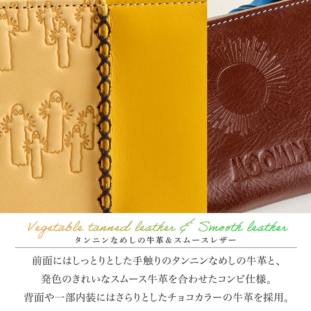 ムーミン 財布 二つ折り レディース 本革 L字ファスナー MOOMIN「PATTERN」パターン【ムーミン グッズ 大人 プレゼント 財布 レディース 二つ折 カード10枚 大容量 小銭入れ 本革 かわいい MOOMIN スナフキン リトル ミイ ミー ニョロニョロ 二つ折り財布 ladies】 gobangai-10003290 五番街〜バッグ・財布のお店 サンプル画像3
