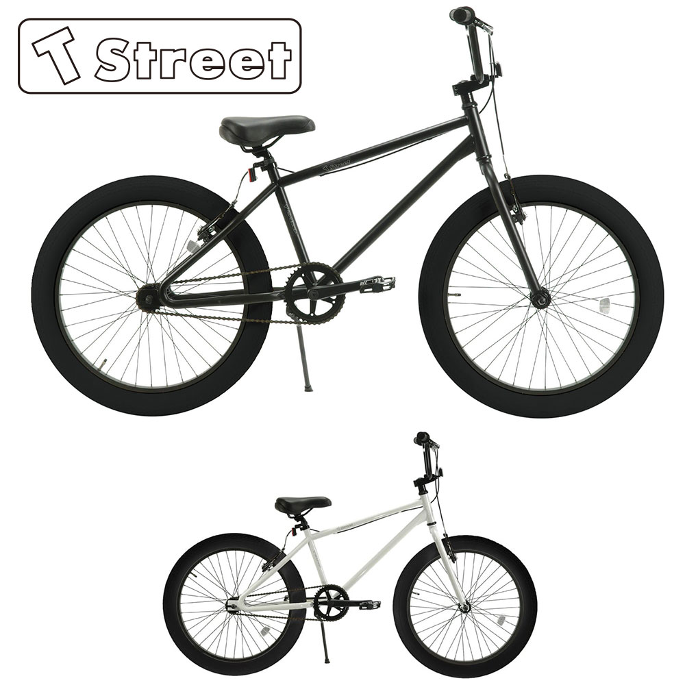 T-Street 24 x 3.0 ティーストリート BMX セミファットバイク 24BMX ツーフォー マットブラック / ホワイト / クールグレイ