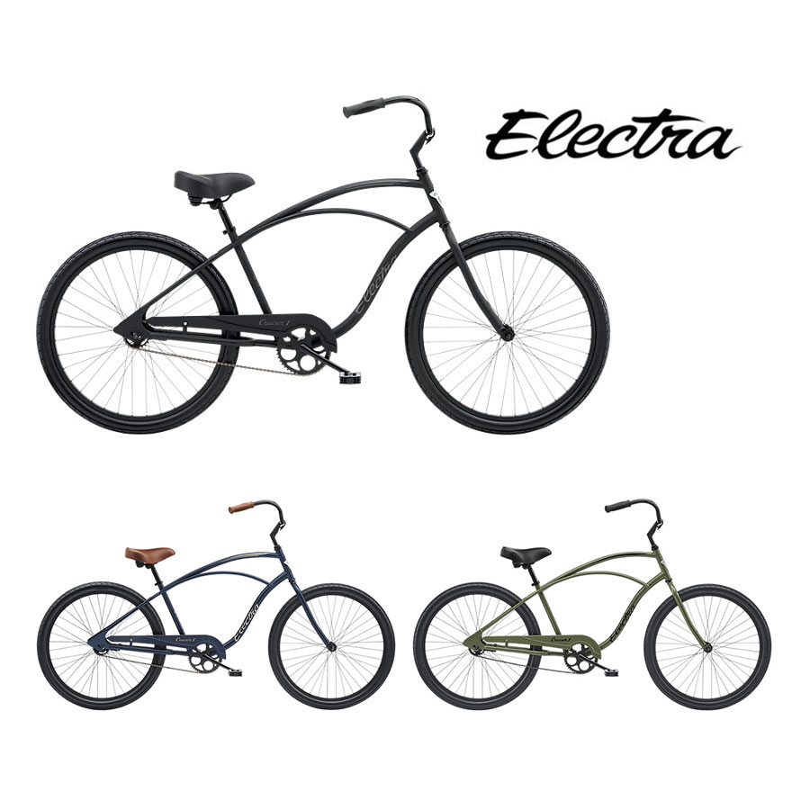 ELECTRA CRUISER 1 MENS/エレクトラビーチクルーザーワンメンズ 26インチ シングルギア 26” X 2.125” 自転車 MENS メンズ/ Matte Black Matte Indigo Olive