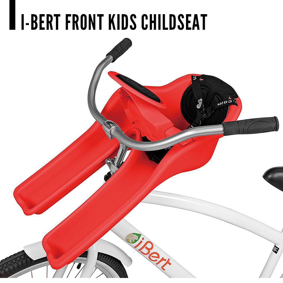 iBert FRONT CHILDSEAT/アイバートフロントチャイルドシート 前用チャイルドシート 対象年齢1歳以上 15kgまで ビーチクルーザーやファットバイクにぴったりなおしゃれな子供乗せ グリーン ピンク レッド